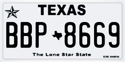 TX license plate BBP8669