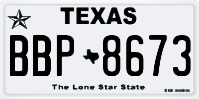 TX license plate BBP8673