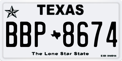 TX license plate BBP8674