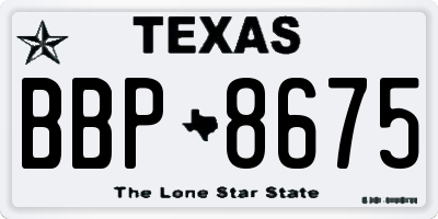 TX license plate BBP8675