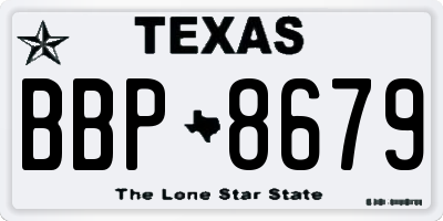 TX license plate BBP8679