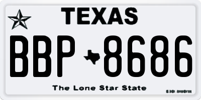 TX license plate BBP8686