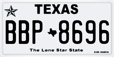 TX license plate BBP8696
