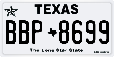 TX license plate BBP8699