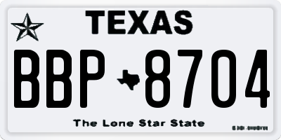 TX license plate BBP8704