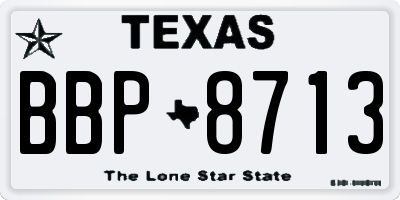 TX license plate BBP8713