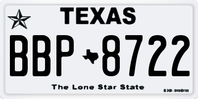 TX license plate BBP8722