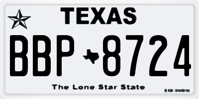 TX license plate BBP8724
