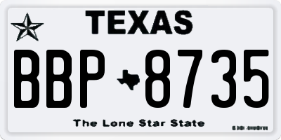 TX license plate BBP8735
