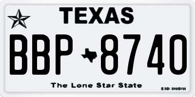 TX license plate BBP8740