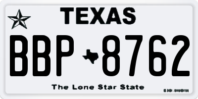 TX license plate BBP8762