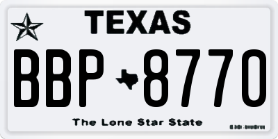 TX license plate BBP8770