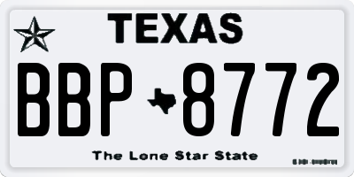 TX license plate BBP8772