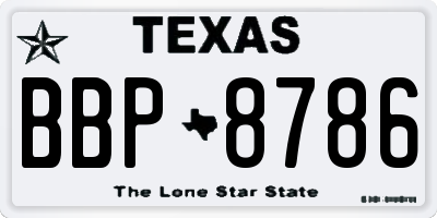 TX license plate BBP8786