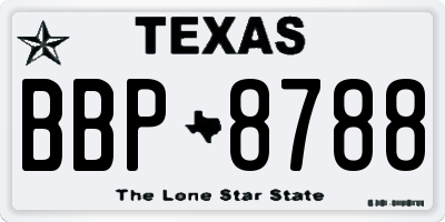 TX license plate BBP8788
