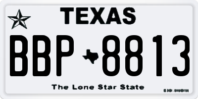 TX license plate BBP8813