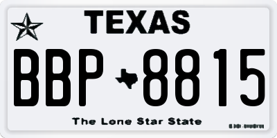 TX license plate BBP8815