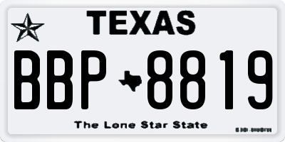 TX license plate BBP8819