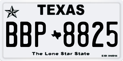TX license plate BBP8825