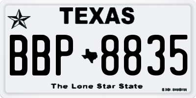 TX license plate BBP8835