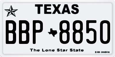 TX license plate BBP8850