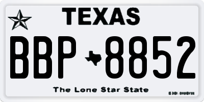 TX license plate BBP8852