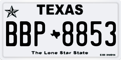TX license plate BBP8853