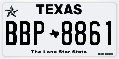 TX license plate BBP8861