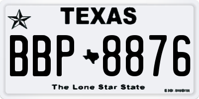 TX license plate BBP8876