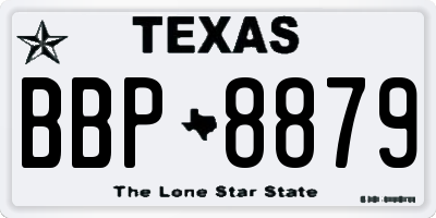 TX license plate BBP8879