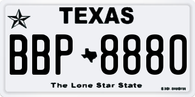 TX license plate BBP8880