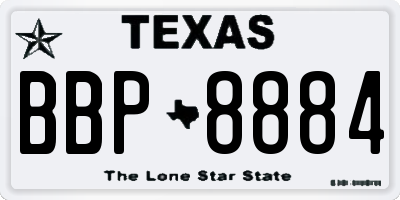 TX license plate BBP8884