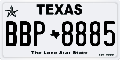 TX license plate BBP8885