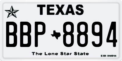 TX license plate BBP8894