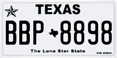 TX license plate BBP8898