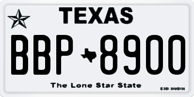 TX license plate BBP8900