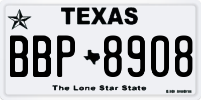 TX license plate BBP8908