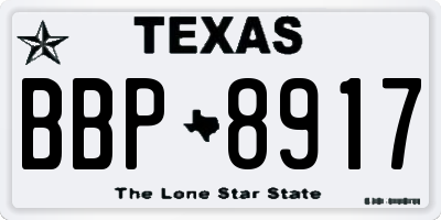 TX license plate BBP8917