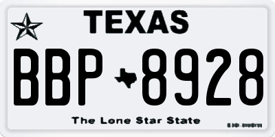 TX license plate BBP8928