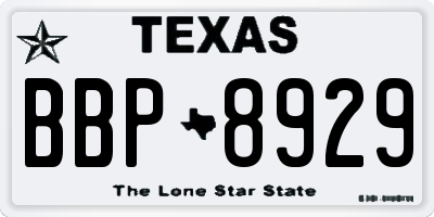 TX license plate BBP8929