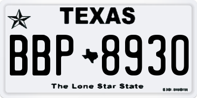 TX license plate BBP8930