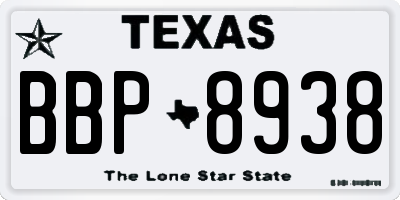 TX license plate BBP8938
