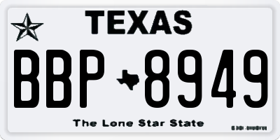 TX license plate BBP8949