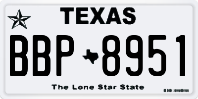 TX license plate BBP8951
