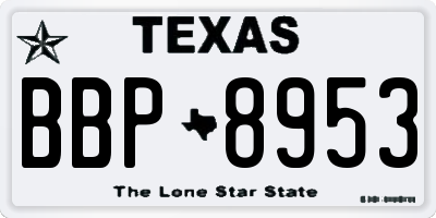 TX license plate BBP8953