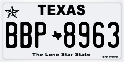 TX license plate BBP8963