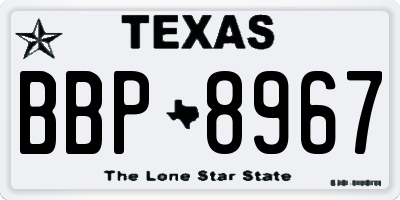 TX license plate BBP8967