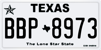TX license plate BBP8973