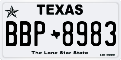 TX license plate BBP8983
