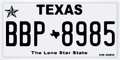 TX license plate BBP8985